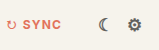 Sync button in the top bar