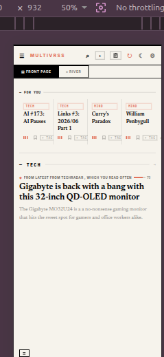 Mobile front page